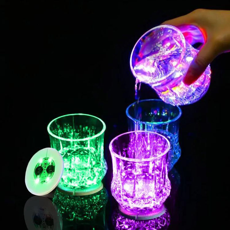 Glow In The Dark Party Glasses - LED Coasters สติกเกอร์ Night Club บรรยากาศ