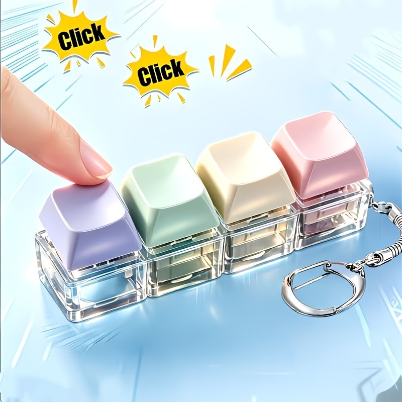 Novelty Gifts - 1 ชิ้น พวงกุญแจของเล่นคลายเครียด ช่วยผ่อนคลายร่างกายและจิตใจ เสริมสมาธิ คละสี